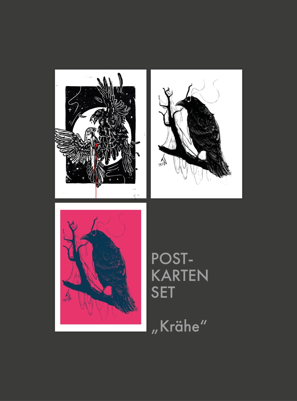 Postkartenset "Krähe"
